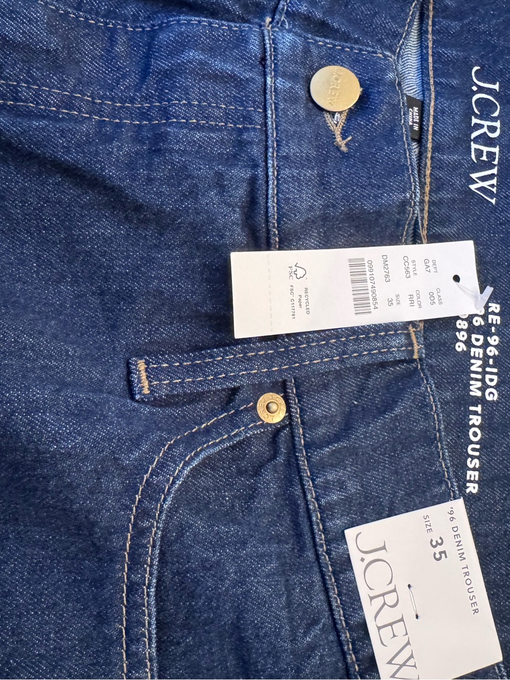 NWT J. Crew High-rise denim trouser jean size 35 - Picture 6 of 6